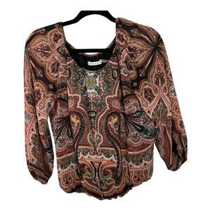 NWOT Alice + Olivia Paisley Print Crop Blouse Size Small​